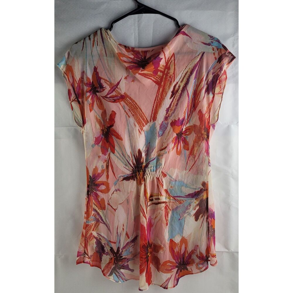Cupio abstract floral short sleeve blouse Sz Small